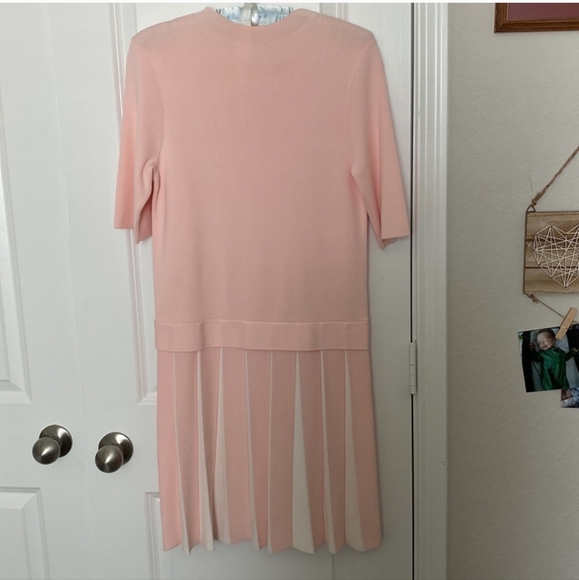 🍒EUC🍒 TED BAKER BABY PINK PLEATED SKIRT KNIT DRESS - Picture 4 of 5